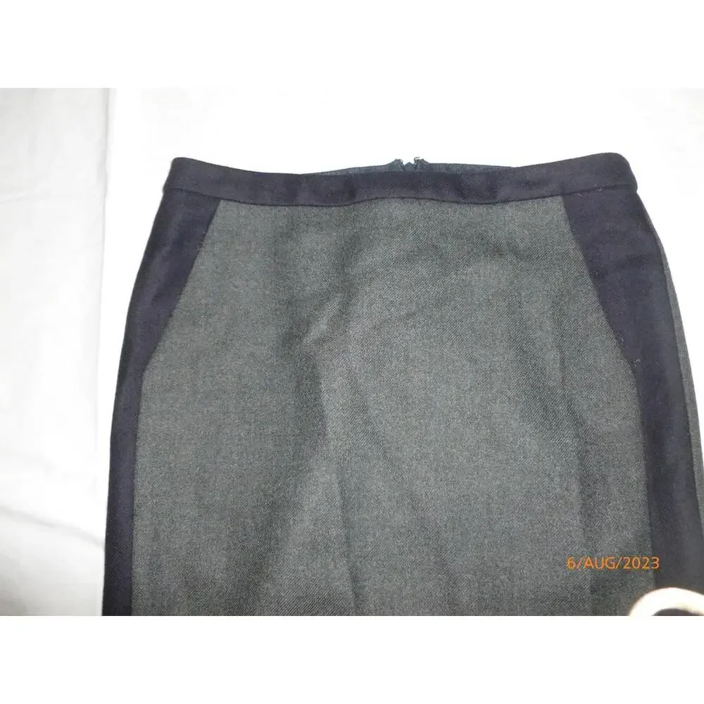 J. Crew No 2 Pencil Skirt 100% Wool Charcoal Gray Lined 30x23